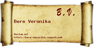 Bere Veronika névjegykártya